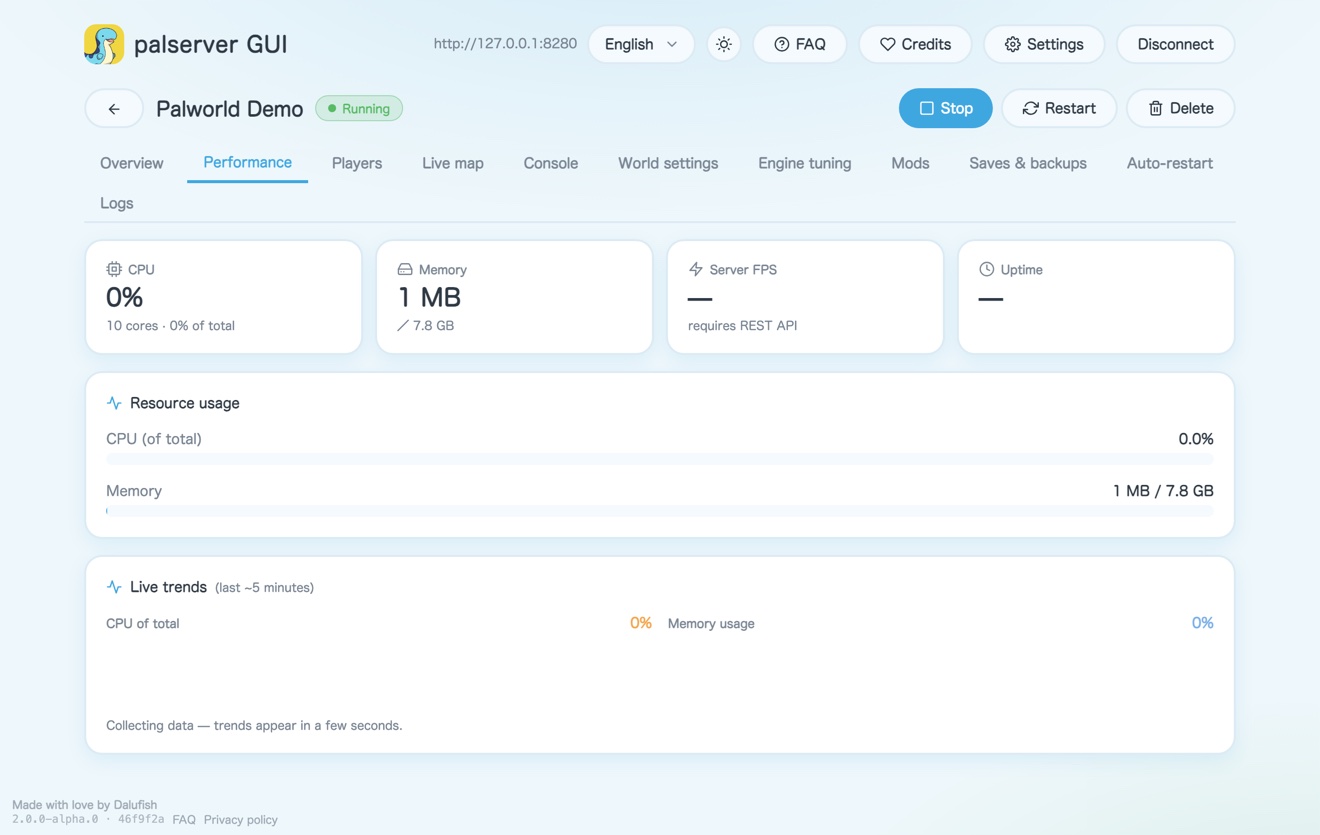 Performance analysis with live trends