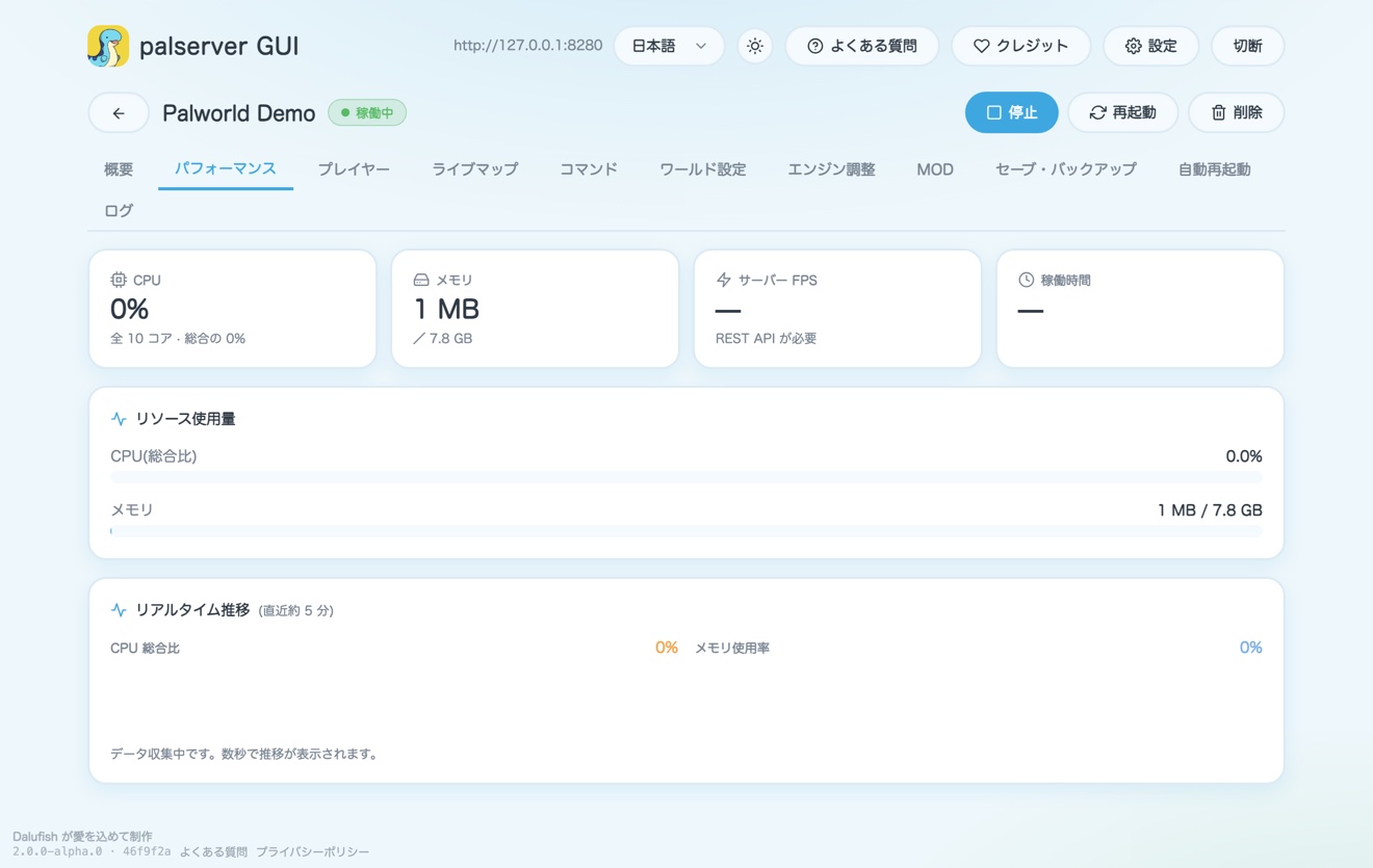 パフォーマンス分析とリアルタイム推移